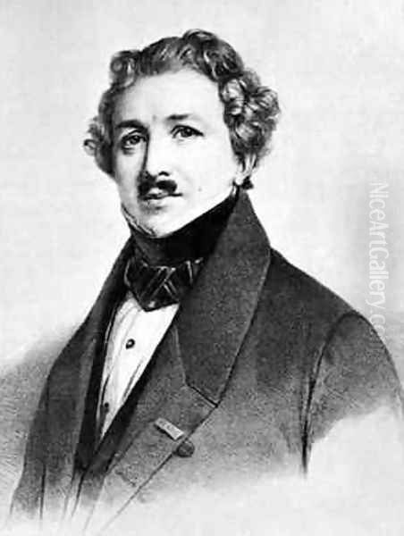 Louis Jacques Mande Daguerre 1787-1851 Oil Painting by Henri Grevedon