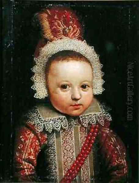 Portrait of an Infant Oil Painting by Wybrand Simonsz. de Geest