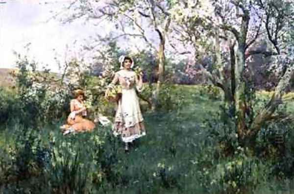 Spring Flowers Oil Painting by Alfred I Glendening