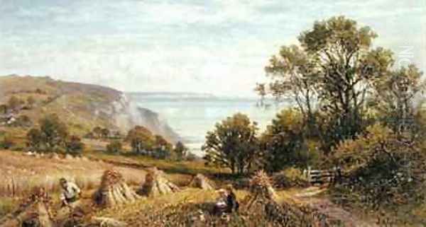 Harvesting Oil Painting by Alfred I Glendening