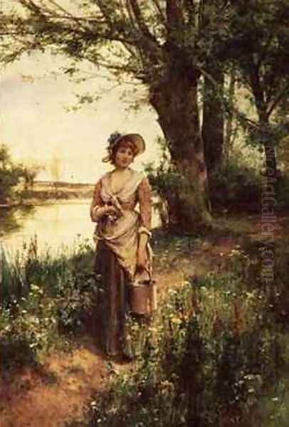 Where Are Your Going My Pretty Maid Oil Painting by Alfred I Glendening