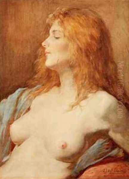 A Redhead Oil Painting by John Edward Goodall