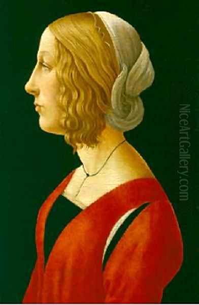 Bust of a Young Woman 1485 90 Oil Painting by Raffaellino del Garbo