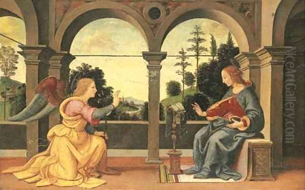 The Annunciation Oil Painting by Raffaellino del Garbo