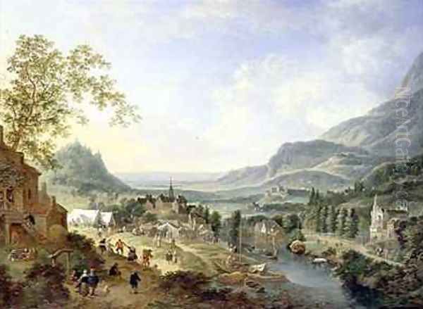 A Village Fete in the Rhine Valley Oil Painting by Jan the Elder Griffier