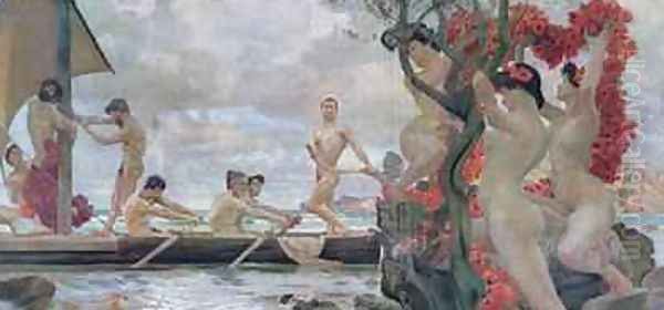 Ulysses and the Sirens Oil Painting by Otto Greiner