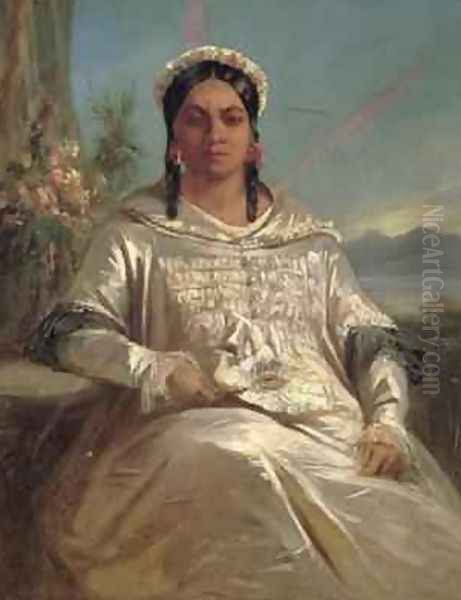 Queen Pomare IV 1827-77 of Tahiti Oil Painting by Charles Giraud