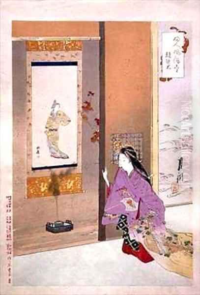 Comparison of Courtesans Oil Painting by Ogata Gekko