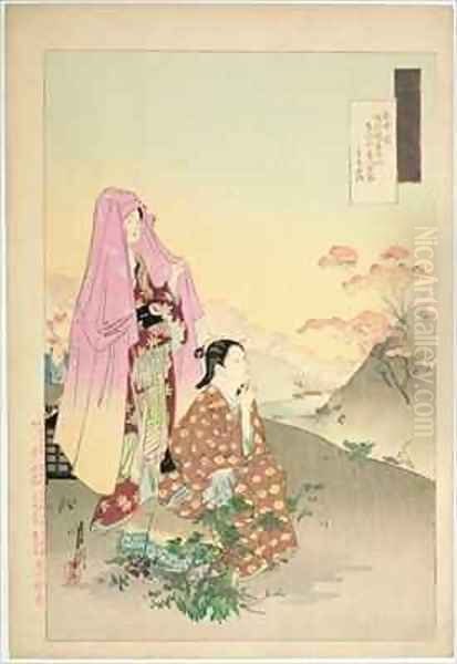 Women Admiring Maples Oil Painting by Ogata Gekko