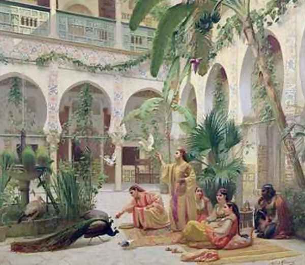 The Court of the Harem Oil Painting by Albert Girard