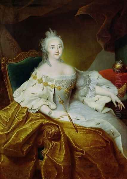 Portrait of the Empress Elizabeth Petrovna Oil Painting by Georg Christoph Grooth