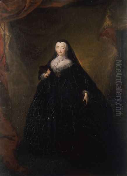 Empress Elizabeth in Black Domino Oil Painting by Georg Christoph Grooth