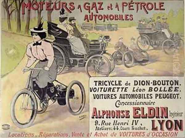 Poster advertising a Parisian car dealer Oil Painting by Henri (Boulanger) Gray