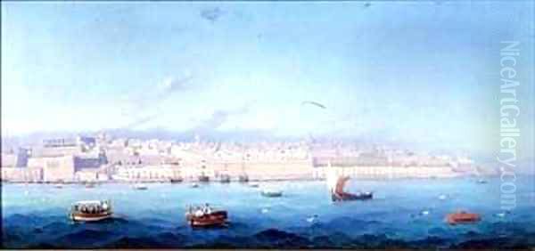 Grand Harbour Valletta Malta Oil Painting by Girolamo Gianni