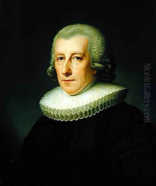 Portrait of Pastor Johann Bernhard Klefeker Oil Painting by Friedrich Carl Groger