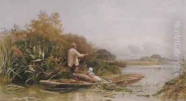 Eel Trappers on the Thames Oil Painting by William W. Gosling