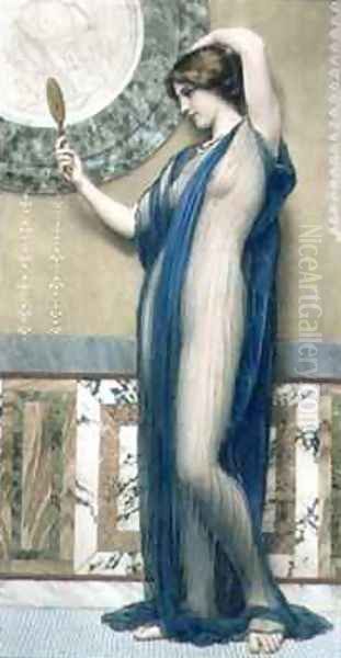 A Fair Reflection Oil Painting by John William Godward