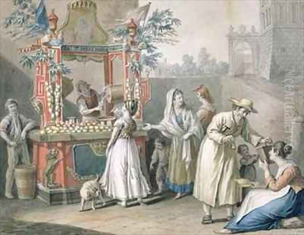 The Drink Stall LAcquaiolo Oil Painting by Saviero Xavier della Gatta