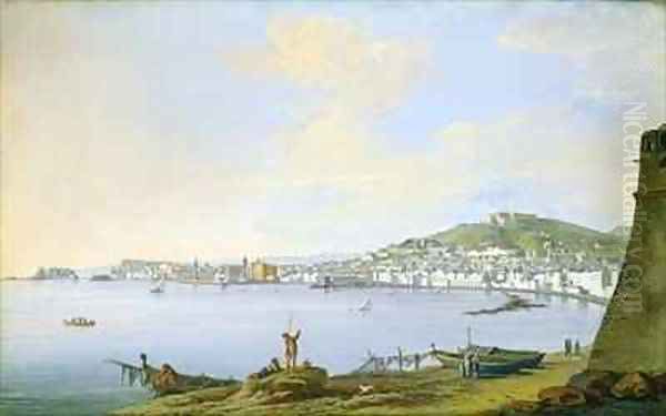 View of Naples Oil Painting by Saviero Xavier della Gatta