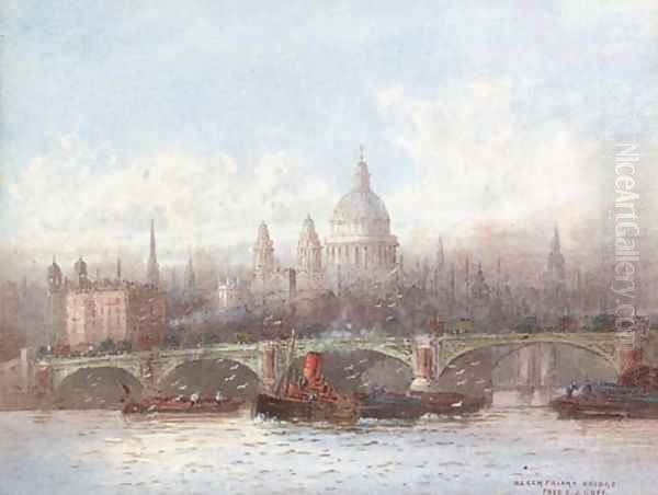 Blackfriars Bridge Oil Painting by Frederick E.J. Goff