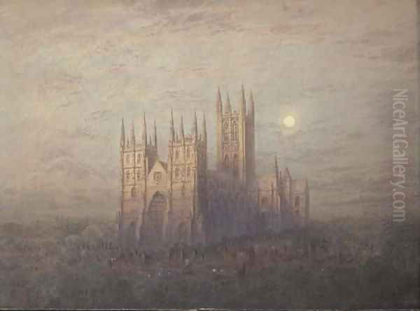 Canterbury Cathedral Oil Painting by Frederick E.J. Goff