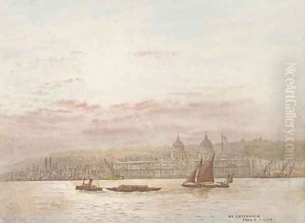 Off Greenwich Oil Painting by Frederick E.J. Goff