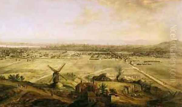 View of Paris from Belleville Oil Painting by Charles Leopold Grevenbroeck