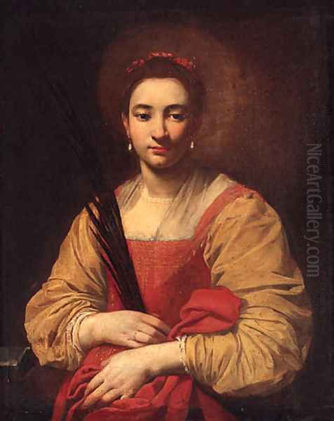 A female martyr saint Saint Catherine of Alexandria Oil Painting by Francesco Guarino