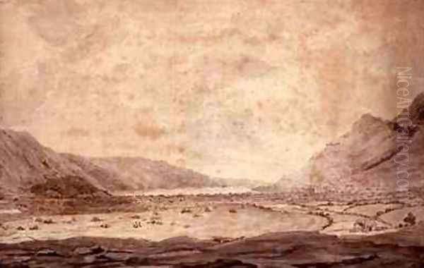 Panoramic View of Derwentwater and the Vale of Keswick 4 Oil Painting by Moses Griffith