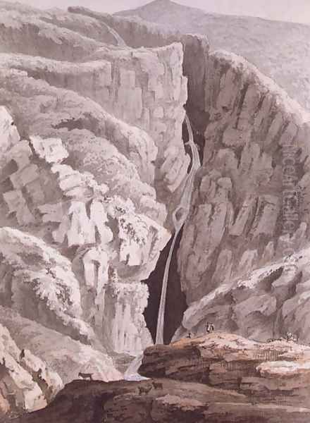 A Remarkable Chasm Oil Painting by Samuel Hieronymous Grimm