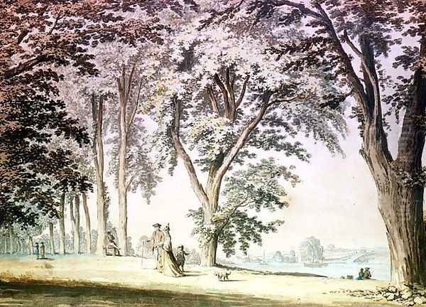 Trees by the Thames opposite Hammersmith Oil Painting by Samuel Hieronymous Grimm