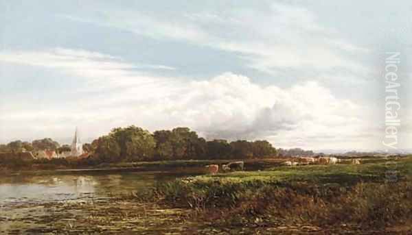 Marlow from the Thames Oil Painting by Arthur Gilbert