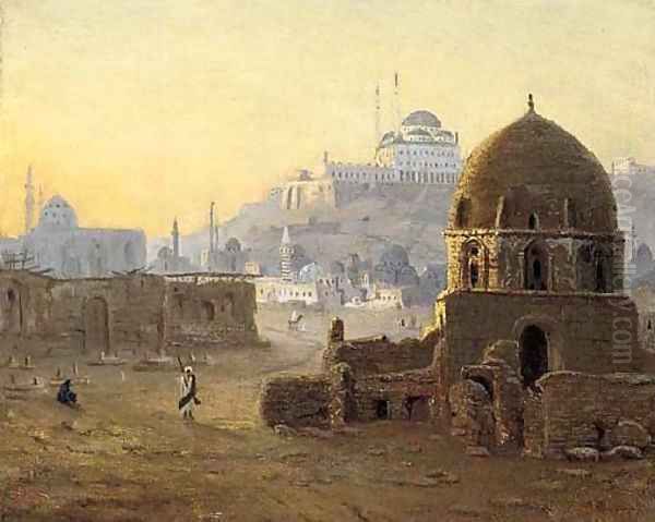 Mosques in Cairo, Egypt Oil Painting by Hans Gross