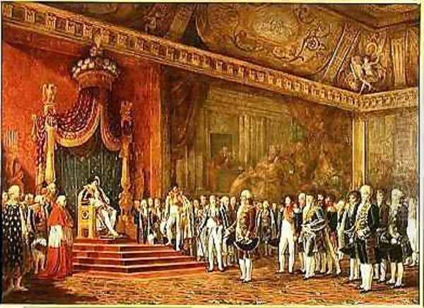 Napoleon 1769-1821 Receiving the Delegation from the Roman Senate Oil Painting by Innocent Louis Goubaud