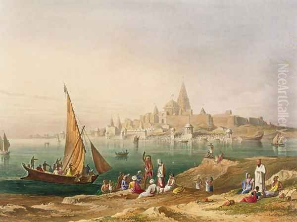 The Sacred Town and Temples of Dwarka Oil Painting by Grindlay, Captain Robert M.