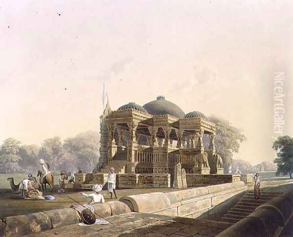 Ancient Temple at Hulwud Oil Painting by Grindlay, Captain Robert M.