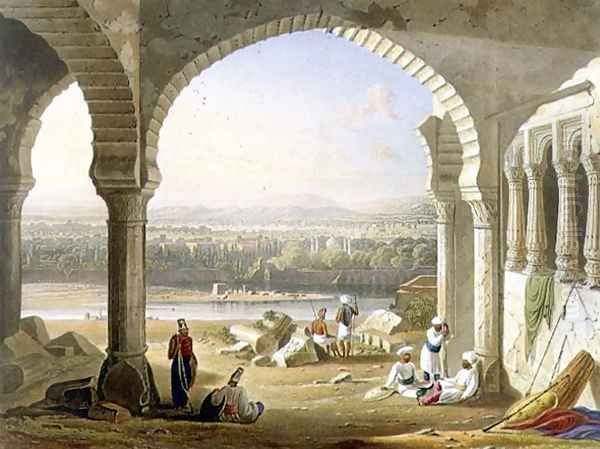 Aurungabad from the Ruins of Aurungzebes Palace Oil Painting by Grindlay, Captain Robert M.