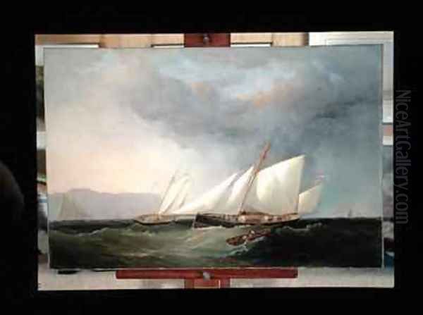 Yachts Racing Oil Painting by Charles Gregory