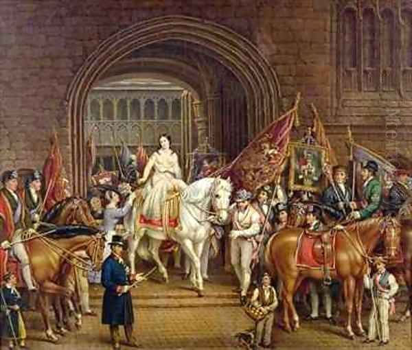 Lady Godiva Procession of 1829 Oil Painting by David Gee