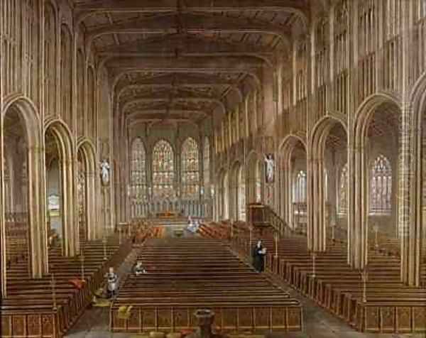 Interior of St Michaels Church Coventry Oil Painting by David Gee