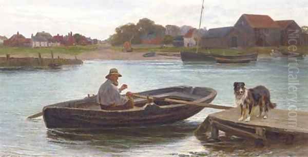 Walberswick Ferry, Suffolk Oil Painting by Henry Garland