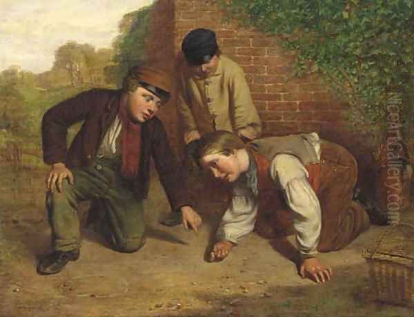 The game of marbles Oil Painting by Henry Garland