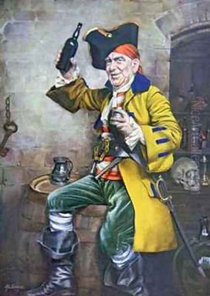 A Pirate Type Oil Painting by Arthur Longlands Grace