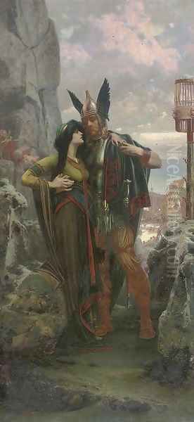 The Viking farewell Oil Painting by Herbert Gandy