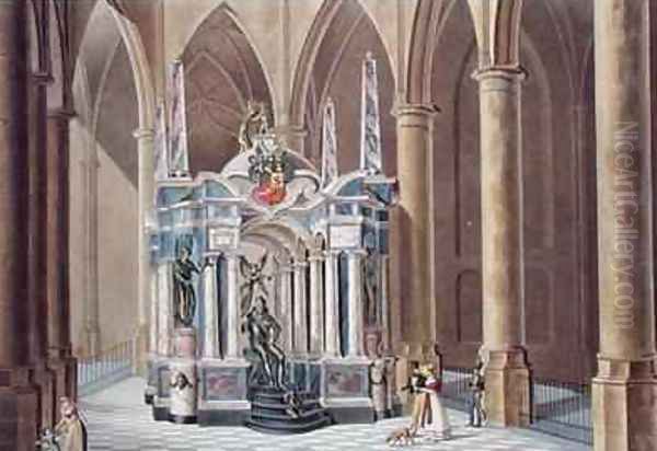 Tomb of William I Prince of Orange at Delft from Choix des Monuments Edifices et Maisons les plus remarquables du Royaume des Pays Bas Oil Painting by Pierre Jacques Goetghebuer