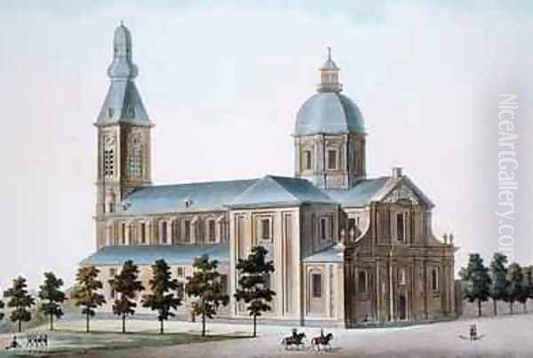 Church of St Pierre at Ghent from Choix des Monuments Edifices et Maisons les plus remarquables du Royaume des Pays Bas Oil Painting by Pierre Jacques Goetghebuer