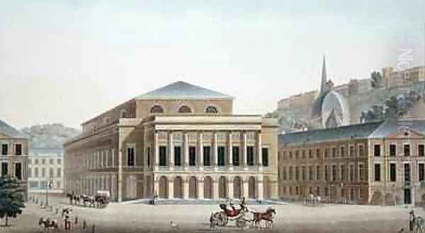 Theatre of Liege from Choix des Monuments Edifices et Maisons les plus remarquables du Royaume des Pays Bas by Pierre Jacques Goetghebuer Oil Painting by Pierre Jacques Goetghebuer