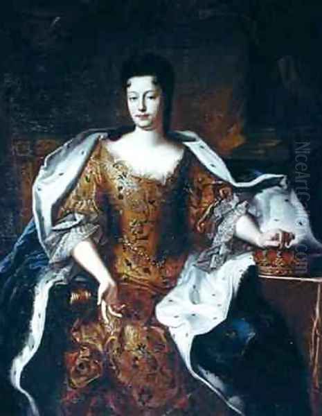 Elisabeth Charlotte dOrleans 1676-1744 Duchesse de Lorraine Oil Painting by Pierre Gobert