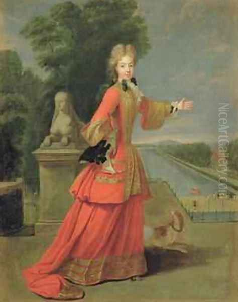 Marie Adelaide de Savoie 1685-1712 in Hunting Dress Oil Painting by Pierre Gobert