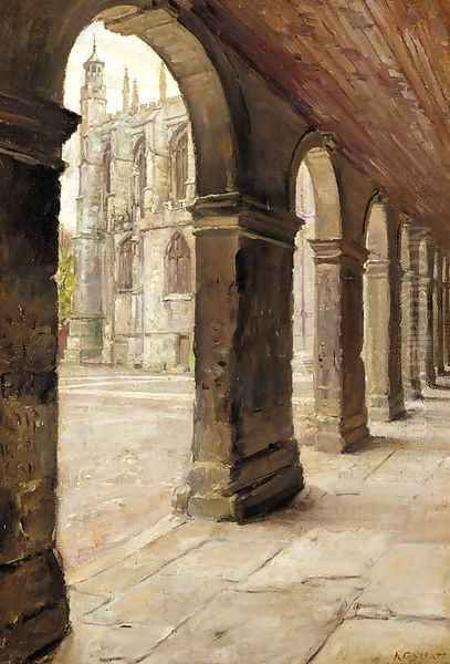 The Cloister, Eton College Oil Painting by Arthur Paine Garratt